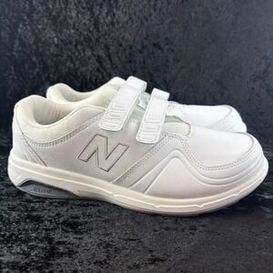 New Balance WW813HWT Men's White Leather Hook and Loop Walking Shoes Size 9